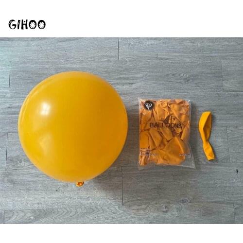 GIHOO 10pcs 24 inch Retro Color Latex Balloon Lemon Yellow Brown Round Balloon Retro Bean Green For Wedding Birthday Party Decor