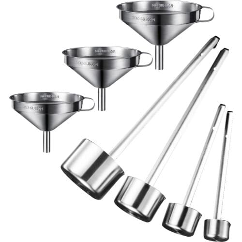 Kitchen Stainless Steel Dipper and Cooking Funnel with Strainer Kitchen Bar Tool Oil Wine And Vinegar Tool