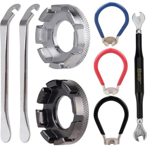 BOY 8PCS Bicycle Spoke Wrench,Bicycle Spoke Tool,Universal Nipple Wrench With Tire Lever Spoke Tool, For Bicycle Tire Lever Kit