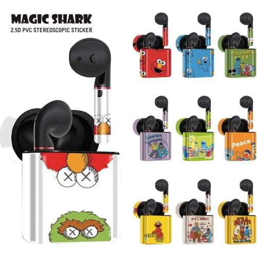 Magic Shark Cartoon Cute Elmo PVC Case Cover for HUAWEI Freebuds 2 2 Pro Wrap Sticker Film HUAWEI Freebuds 2 2Pro