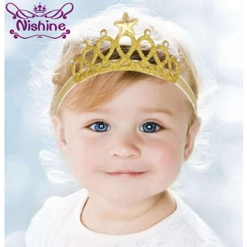 Nishine Cute Girls Princess Headbands Kids Crown Hairband Gold and Silver Hair Band Head Accessories Christmas Birthday Gift