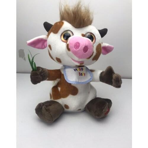 New Electric Plush Toy Eyes Shining Cute Recording Talk Cow Christmas Gift