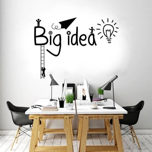Office Vinyl Wall Sticker Creative Office Place Decoration Office Light Bulb Decal Mural Studio Art Deco Home Decoration bg17