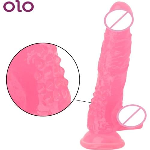 OLO Huge Big Penis With Suction Cup G-spot Orgasm Sex Toys Anal Butt Plug Realistic Dildo for Women Soft Jelly Fake Penis