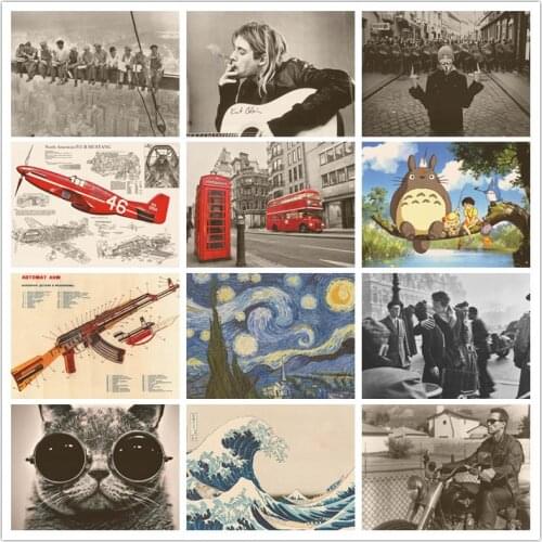 Perfect JL Movie Retro Poster Home Movie Poster Kraft Drawing core Wall stickers FGHB01