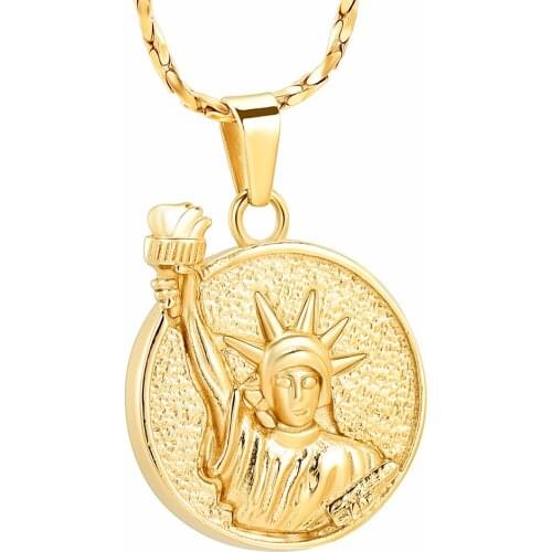 Ash Pendant Necklace Dog Urn Cremation Jewelry Urn Souvenir Statue of Liberty Memorial Pendant Stainless Steel Urn Necklace
