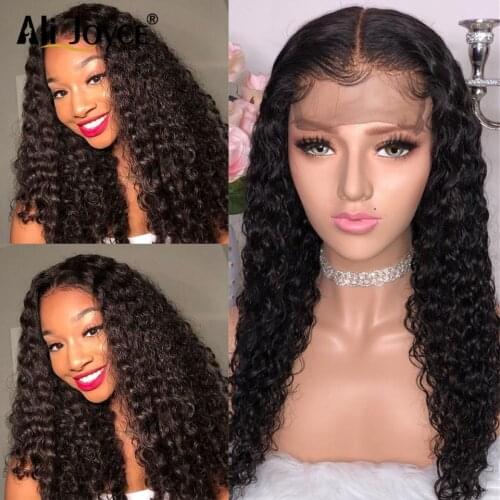 Black Hair Wig 13X1 T Part Lace Wig Pre Plucked For Black Women Brazilian Deep Wave Human Hair Wig Black Natural Color Remy Hair