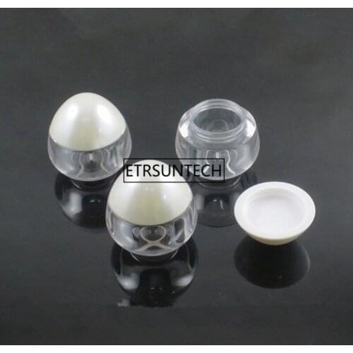 DIY make up tins Egg shape sample jar refillable 15g AS cream jar Empty face care cosmetic container White cap F20172247