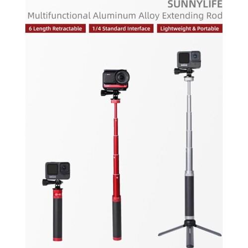 Selfie Stick Extension Rod for OSMO Mobile GoPro Sports Camera Series Aluminum Alloy Sports Camera Accessories for Gopro 9 Om4