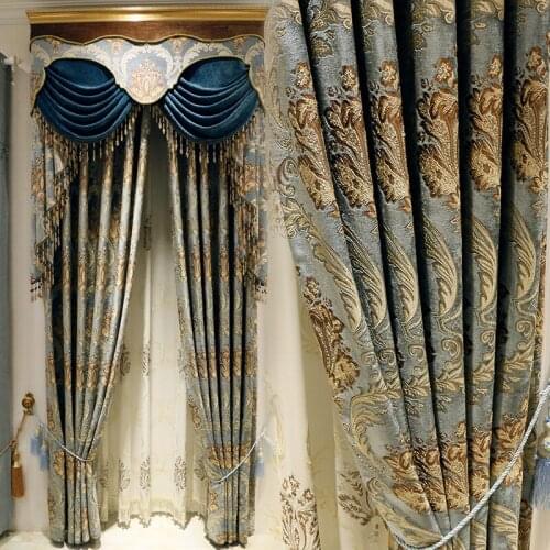 European-style Curtains for Luxury Living Room High-end Chenille Bedroom Curtain 2021 New Curtains Villa Heightening Big Windows