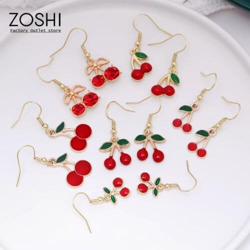 1 Pair Cherry Dinosaur Cute Black White Cat Drop Earrings Dangle Earring Jelly Polychromatic New Minimalist for Women Or Girls