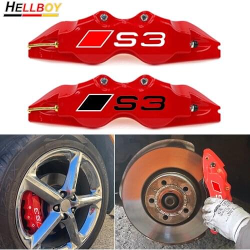 Car Wheel Brake Pad Discs Rotors Caliper Cover Sticker For AUDI A3 S3 8V 8P Quattro A5 S5 B9 Front Rear Tire Brakes Accessories