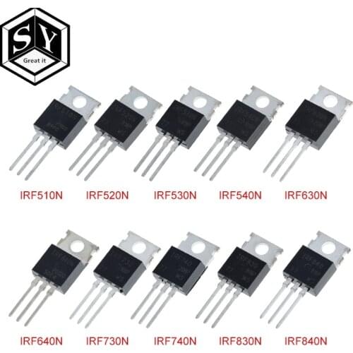 10PCS IRF510 IRF520 IRF530 IRF540 IRF630 IRF640 IRF730 IRF740 IRF830 IRF840 Transistor TO-220 TO220