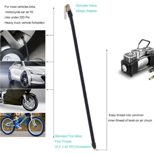 Universal Flexible Tire Tyre Valve Extension Tube Adapter for Air Compressor Tire Inflator Pump for Car Motorcycle Bike