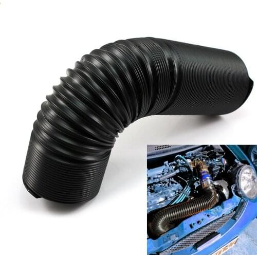 63/76mm Universal Flexible Car Engine Cold Air Intake Hose Inlet Ducting Feed Tube Pipe with Connector & Braket