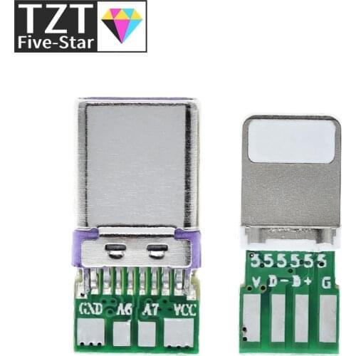 DC5V 2.5A Type-C USB Connector With 4Pin PCB To Lightning 8Pin USB With 4Pin PCB For Apple Iphone Data Charge Cable DIY KIT