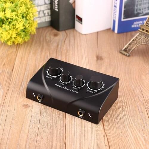 Karaoke Machine Professional Sound Mixer Mini Echo Mixer Digital Audio Sound Audio System Devices Microphone Console US Plugs