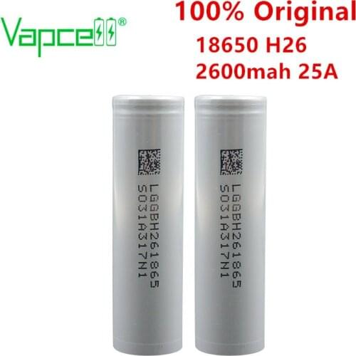 Vapcell 100% Original H26 18650 2600mAh 25A beats VTC5A equal VTC6A / 20S li-ion 3.7V rechargeable battery free shipping