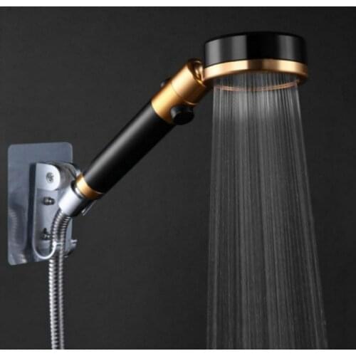 Water Saving Shower Head with Douche Button Filter for Golden Matte Black 360 Single Lever Watering Can Products for Bathroom