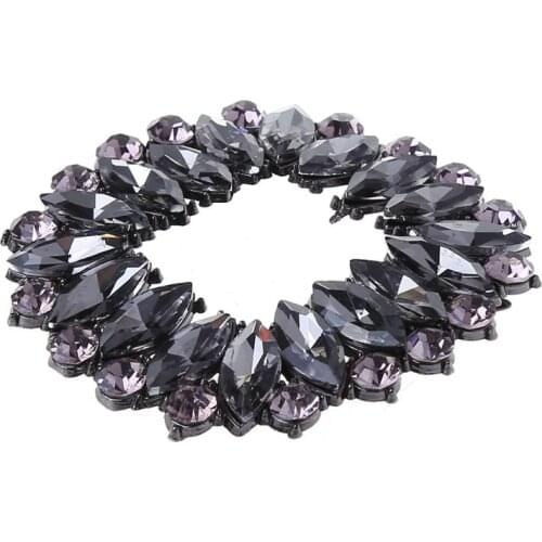 2 Pcs/Set Shoe Clip Zinc Alloy Square Hollow Rhinestone Floral Glitter Luxury Clips DIY High Heel Buckle Bridal Wedding Shoes