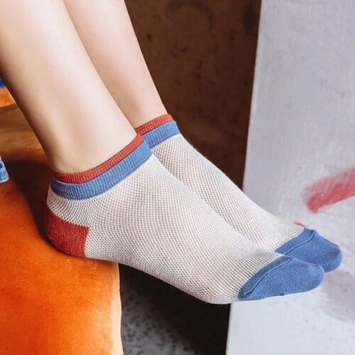 Fashion Women Socks 2020 New Fashion Socks Hollow Out Korea Style Women Soft Ankle Thin Socks For Women Mesh Socks High Quality