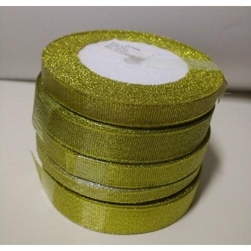 0.6cm+1cm+1.2cm+1.5cm+2cm 5Roll/Set Golden Silver Ribbon Wedding Candy Ribbon Gift Box Ribbon