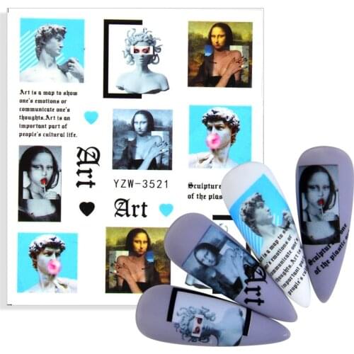 1 Sheet Water Decal Nail Art Decorations Nail Sticker Tattoo Full Cover Beauty David Decals Manicure Supplies Accessorie