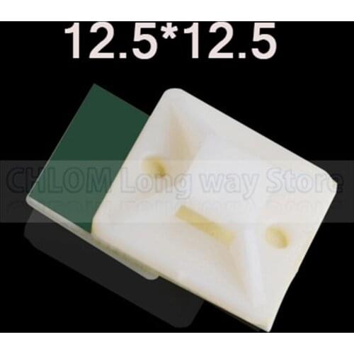 12.5*12.5 Nylon Tie Mount green glue type cable positioning Plastic Self Adhesive Cable Tie Mount Base Holder fixed seat 50pcs