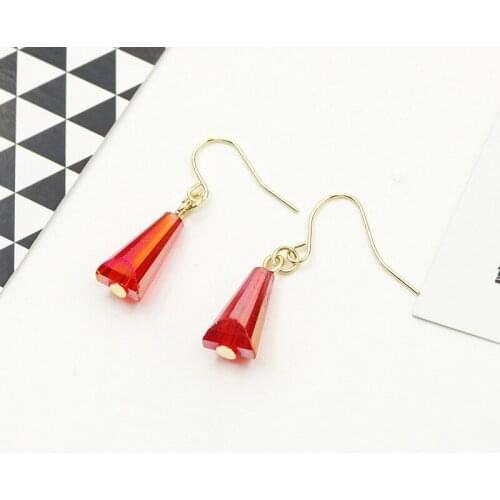 12 Pairs/Lot Crystal Water Droplets Pendant Drop Earrings Mix Color Long Dangling Pendientes For Women Earring Jewelry Wholesale