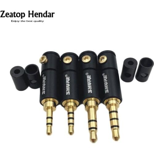 2Pcs 2.5mm 3.5mm 3 / 4 Pole Stereo Male Jack 2.5 / 3.5 Audio Plug Connector DIY Solder Adapter for Shure 2mm 4mm 6mm Cable