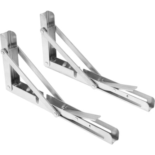 2 Pcs Folding Stand Table Brackets for Bookshelf Wall shelf Exhibition stand folding Tables 8/10/12/14/16 Inch Stainless Steel