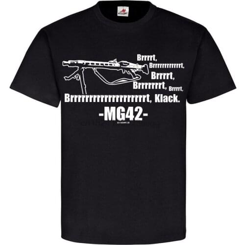 2019 Summer Casual Short Sleeve Tops Tee Masculine Streetwear Mg42 Sound Maschinengewehr 42 Mg Waffe