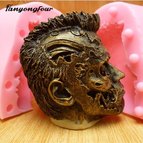 3D head cake mold silicone mold chocolate gypsum candle soap candy mold free shipping