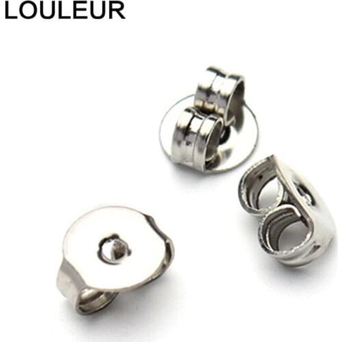 50pcs/lot Stainless Steel Earring Back Plug Earring Settings Base Ear Studs Back Ear Stopper for Earring Jewelry Making Findings