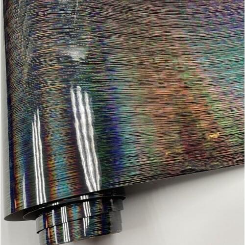 50cm*500cm Premium Glossy Black Brushed Rainbow Vinyl Metal Car Wrap Film DIY Styling Adhesive Car Sticker Decal Wrapping