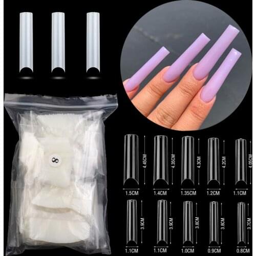 500/600 Pieces In Bags of New Nail C Type Nail Piece Long Nail Fake French Piece Extension Art Patch Decoration Water Pipe Tool