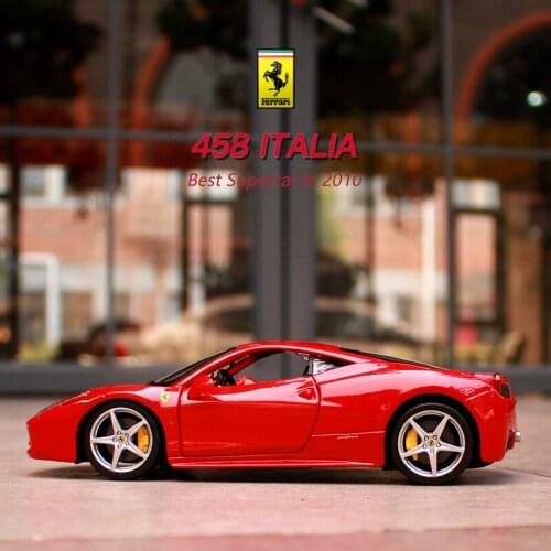 Bburago 1:24 Ferrari 458 red Car Model Die-casting Metal Model Children Toy Boyfriend Gift Simulated Alloy Car Collection