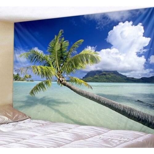 Big tapestry beautiful sea view ocean wave wall hanging hippie mandala tapestry bohemian home background wall decoration