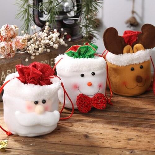 Santa Claus Snowman Elk Pattern Paper Covers Christmas Decor Bathroom Hanging Towel Napkin Storage Bag Organizer Candy Holder