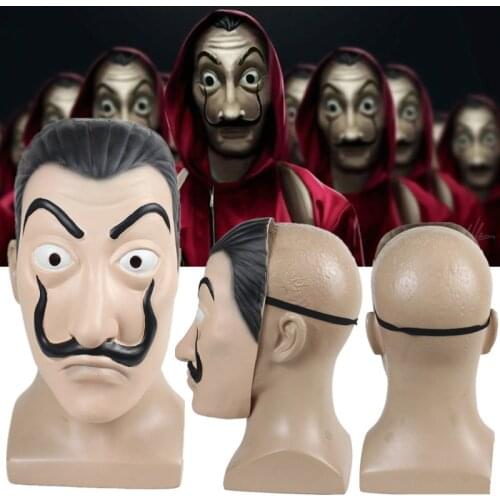House of Paper Money Heist La casa de papel Sergio Marquina Cosplay Latex Mask Helmet Halloween Masquerade Party Carnival Props