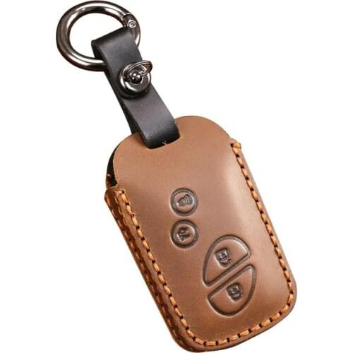 Genuine Leather Key Fob Case Cover For Lexus IS250 ES240 ES350 RX270 RX350 RX300 4 Buttons Remote Keyless Holder Car Accessories