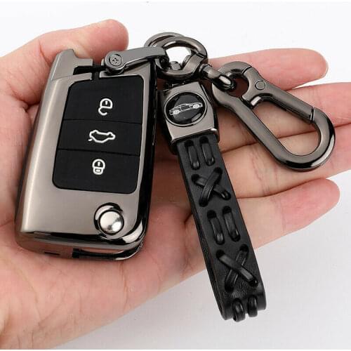 Zinc Alloy Folding Car Key Case Cover For VW Volkswagen Polo Ateca Golf 7 MK7 Tiguan Skoda Octavia Kodiaq Fabia SEAT Ateca