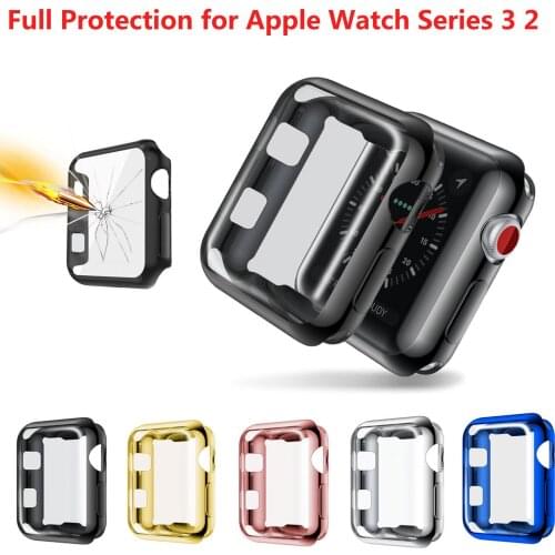 Watch Cover for Apple Watch Case 42mm 38mm Series 3 2 Soft Slim TPU All-around Ultra-thin Screen Protector for iWatch Case