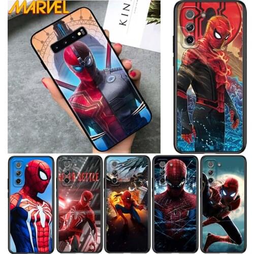 Marvel Spiderman hero for Samsung Galaxy S21 Ultra Plus Note 20 10 9 8 S10 S9 S8 S7 S6 Edge Plus Black Phone Case