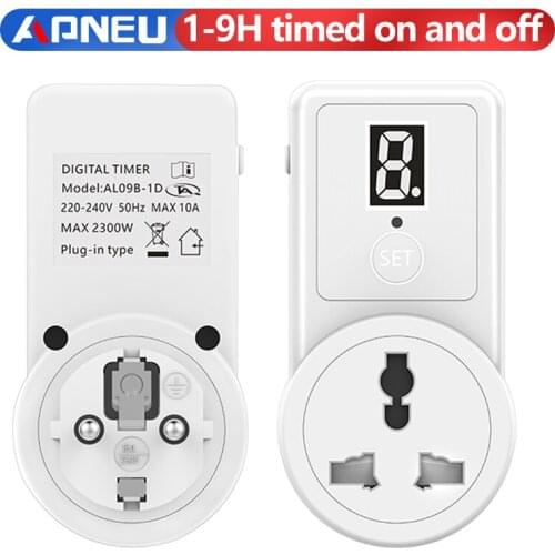 Digital Countdown Timer Switch Universal Socket Plug-in Time Control Phone Battery Electric car charge Electric EU Plug 10A