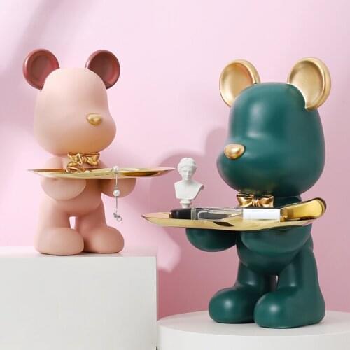 Home Room Decor,Figurine Miniature,Cute Bear,Sculpture,Table Decoration,Modern,Multifunction,Desktop Storage,Decorative Statue
