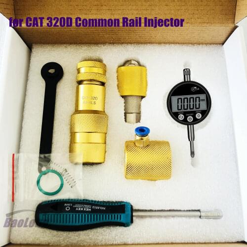 For CAT 320D Diesel Common Rail Injector Armature Lift Travel Measuring Solenoid Valve Disassemble Oil Collect Repair Tool Kits