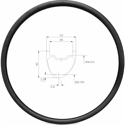 Graphene 29er carbon mtb rims disc tubeless hookless 33x30mm Asymmetry carbon rim mtb disc bicycle rims AM 420g