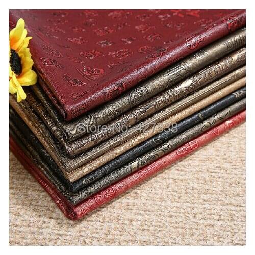 Faux Embossed PVC Leather Fabrics Photographic Background Chinese Classical Leather Fabrics Artificial Leather Sofas Materials