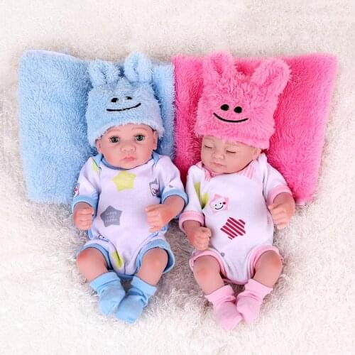 KAYDORA Twins Reborn Baby Dolls 25cm Alive Bebe Newborn Vinyl Inteiro Mini Toddler Child Bath Play Toys Kids Birthday Gifts